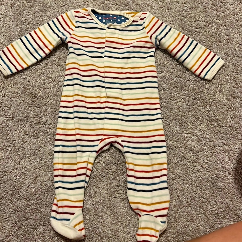 Magnetic Me Velour Stripe Footie 3-6mo